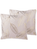 Beliani 2er-Set Dekokissen FREESIA in Rosa/Gold