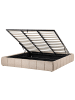 Beliani 2-tlg Doppelbett GENAS in Beige/Schwarz