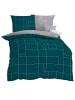 kaeppel 3 tlg. Mako Satin Bettwäsche 240x220cm Uptown in Smaragd