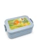 Mr. & Mrs. Panda Brotdose Rotkehlchen Federn Design mit Spruch in Blau Pastell