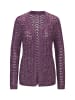 GOLDNER Edler verschlussloser Cardigan, Glanz in beere / gemustert