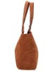 COCCINELLE Einkaufstasche C-Easy Suede in Cognac/Cognac
