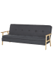 Beliani 3-Sitzer Sofa TJORN in Grau/Heller Holzfarbton - (W) 204 x (H) 84 x (L) 85 cm