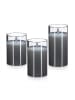 relaxdays 3 x LED Kerzen in Grau