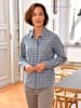 WITT WEIDEN Flanell-Bluse in taubenblau-kariert