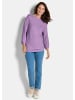 GOLDNER Strickpullover Eleganter Baumwollpullover, Halbarm in flieder