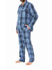 NORMANN langarm Schlafanzug Pyjama gewebt zum Knöpfen - 80155 in blau