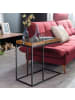 KADIMA DESIGN Beistelltisch | Sheesham/Metall, 70x65x34cm, Tablett