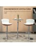 HOMCOM Barhocker-50L x 46B x 85-106H cm-Cremeweiß+Silber