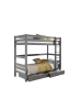 58 aufm Kessel ETAGENBETT Karolina 210x182x105 aus Massivholz in grau