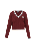 DreiMaster Maritim Sweater in wine red navy offwhite