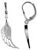 Adeliás Damen Ohrhänger Feder aus 925 Silber mit Zirkonia 17 cm in silber