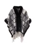 Usha Women Poncho in Schwarz Wollweiss