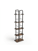 relaxdays Standregal in Schwarz/ Braun - (B)38 x (H)143 x (T)24 cm