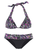 LASCANA Triangel-Bikini in schwarz bedruckt