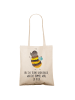 Mr. & Mrs. Panda Schultertasche Hummel flauschig mit Spruch in Creme
