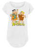 F4NT4STIC Long Cut T-Shirt Die Familie Feuerstein Fred And Barney in weiß