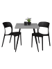 58 aufm Kessel BISTROTISCH Ekaterina 70x70x75 schwarz matt/kreidegrau matt lack