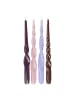Butlers Kerze TWISTED 4er-Set in Lila / Braun / Beige / Flieder