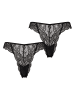 Urban Classics Urban Classics Ladies Allover Lace Tanga 2-Pack in black+black