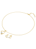 Rafaela Donata Schmuckset Herz aus Messing verziert mit Kristallen von Swarovski® in gelbgold