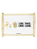 Mr. & Mrs. Panda Tablett Holz Waldtiere Aloha mit Spruch in Weiß
