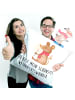 Mr. & Mrs. Panda Kissen Maus Weihnachten mit Spruch in Weiß