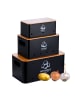 relaxdays 3 x Aufbewahrungsbox in Schwarz