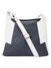 VLD VOi Leather Design Boston Umhängetasche Leder 32 cm blau-weiss