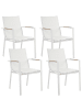 Beliani 5-tlg Gartentisch Set MALETTO/BUSSETO in Weiß/Grau/Beige