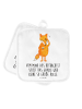Mr. & Mrs. Panda 2er Set Topflappen Fuchs Lord mit Spruch in Weiß
