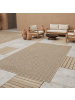 KADIMA DESIGN Teppich Outdoor Waschbar Kariert LERMOOS Strapazierfähig OEKO-TEX in Beige