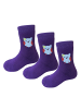 Yalion 3er-Set: Weiche Socken Vollplüsch Eule in Lila 