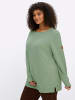 sheego Langarm-Pullover in eucalyptus-meliert