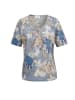 GOLDNER Kurzgröße:  Druckshirt Druckshirt mit Perlen in kitt / blau