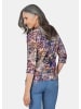 GOLDNER Kurzgröße:  Gemustertes Poloshirt mit 3/4-Arm in vanille / lila / gemustert
