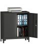 HOMCOM Metallschrank in Schwarz 80L x 35B x 91H cm