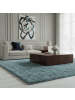 KADIMA DESIGN Teppich Hochflor Shaggy Waschbar Einfarbig SALZACH Strapazierfähig in Blau