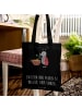 Mr. & Mrs. Panda Shopping Tasche Pauken Leben mit Spruch in Schwarz
