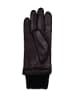 CASH-MERE.CH Lederhandschuhe mit Pulswärmer und Touchscreen tauglich in Schwarz
