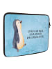 Mr. & Mrs. Panda Laptop Case Pinguin mHerzieren mit Spruch in Eisblau