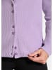 GOLDNER Strickjacke Cardigan aus Baumwolle, Rundhals in flieder