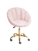 Beliani Bürostuhl ANNABELLE in Rosa/Schwarz/Gold - (W) 66 x (H) 81 x (L) 39 cm