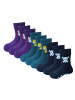 Yalion 9er-Set Yalion Socken mit Tiermotiven & Stern-Stoppern, bunt