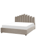 Beliani 2-tlg Doppelbett VINCENNES in Beige/Schwarz