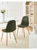 Beliani 2er-Set Esszimmerstuhl HILDEN in Grün/Braun