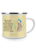 Mr. & Mrs. Panda Camping Emaille Tasse Hase Blume mit Spruch in Gelb Pastell