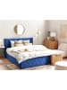 Beliani Doppelbett ROCHEFORT in Blau - (W) 170 x (H) 99 x (L) 214 cm