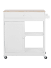 Beliani Servierwagen TRAPANI in Weiß/Braun - (W) 75 x (H) 87 x (L) 44 cm