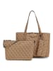 Guess Eco Brenton - Shopper mit herausnehmbarer Pouch 36 cm in latte logo